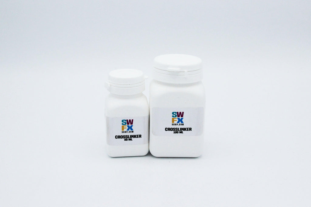 Two plastic containers of Crosslinker - Faster curing times for mixed pigments